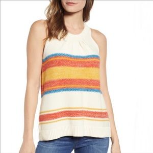 Caslon Striped Knit Tank Top. Size Small.